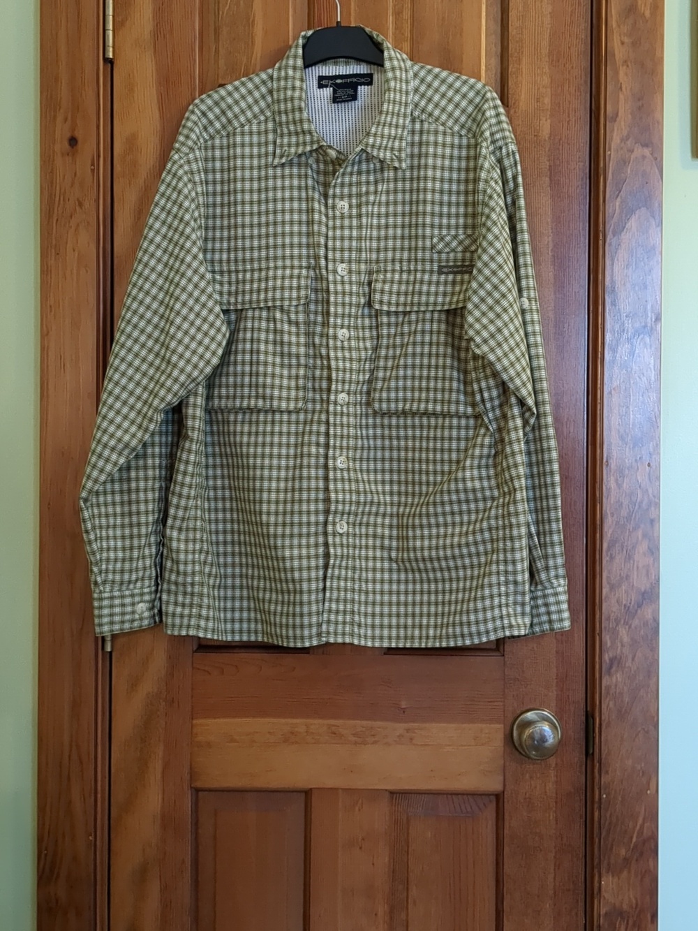 NWOT Exofficio Olive Plaid Breathable, Quick Dry Shirt